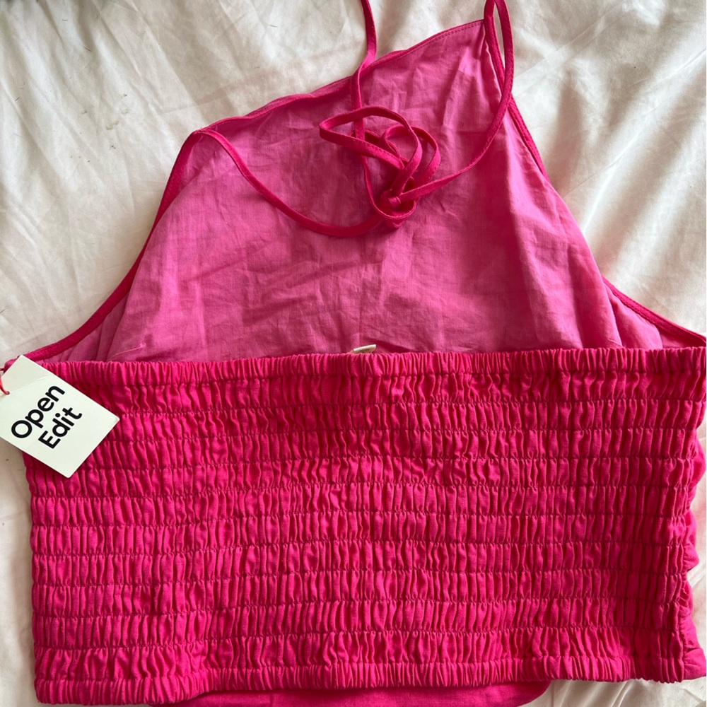 Open edit ruched halter top